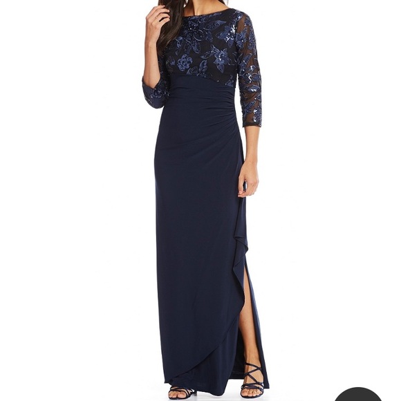 adrianna papell midnight blue dress